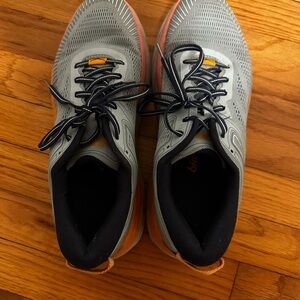 Hoka Blue and Orange Athletic Shoes